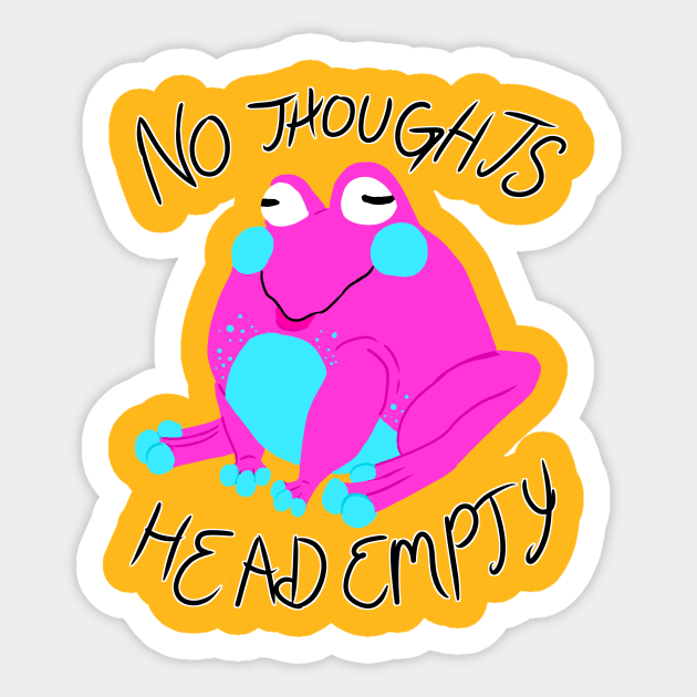 No Thoughts Waterproof Glossy Finish Head Empty Rainbow Lettering Sticker Paper & Party Supplies